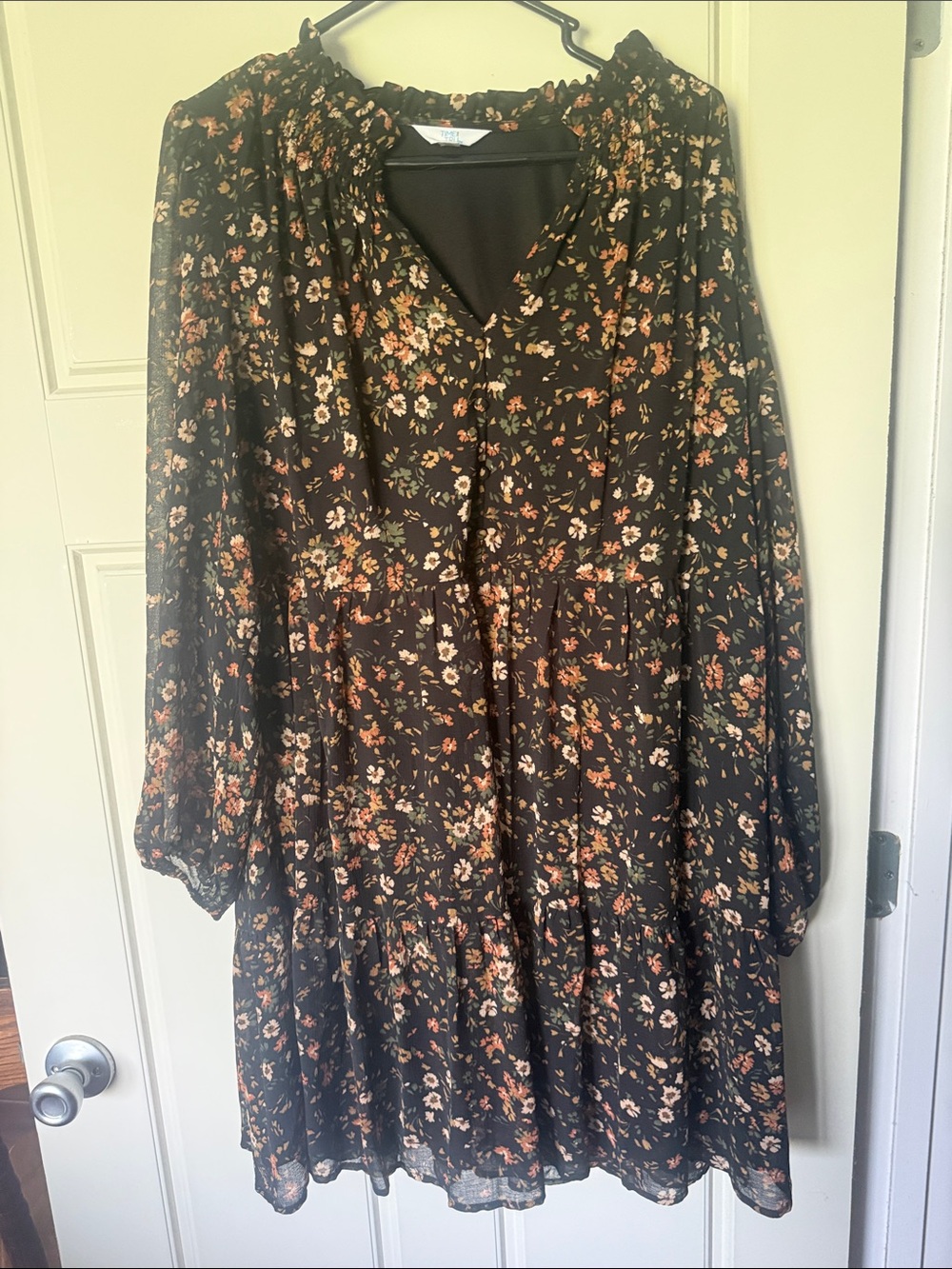 Time and Tru Black Floral Mini Dress